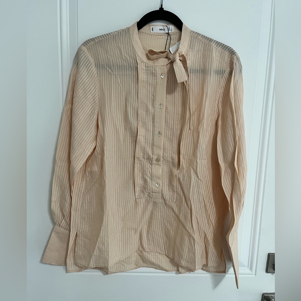 Mango Women’s Tie Neck Blouse - EU Size S / US Size 4